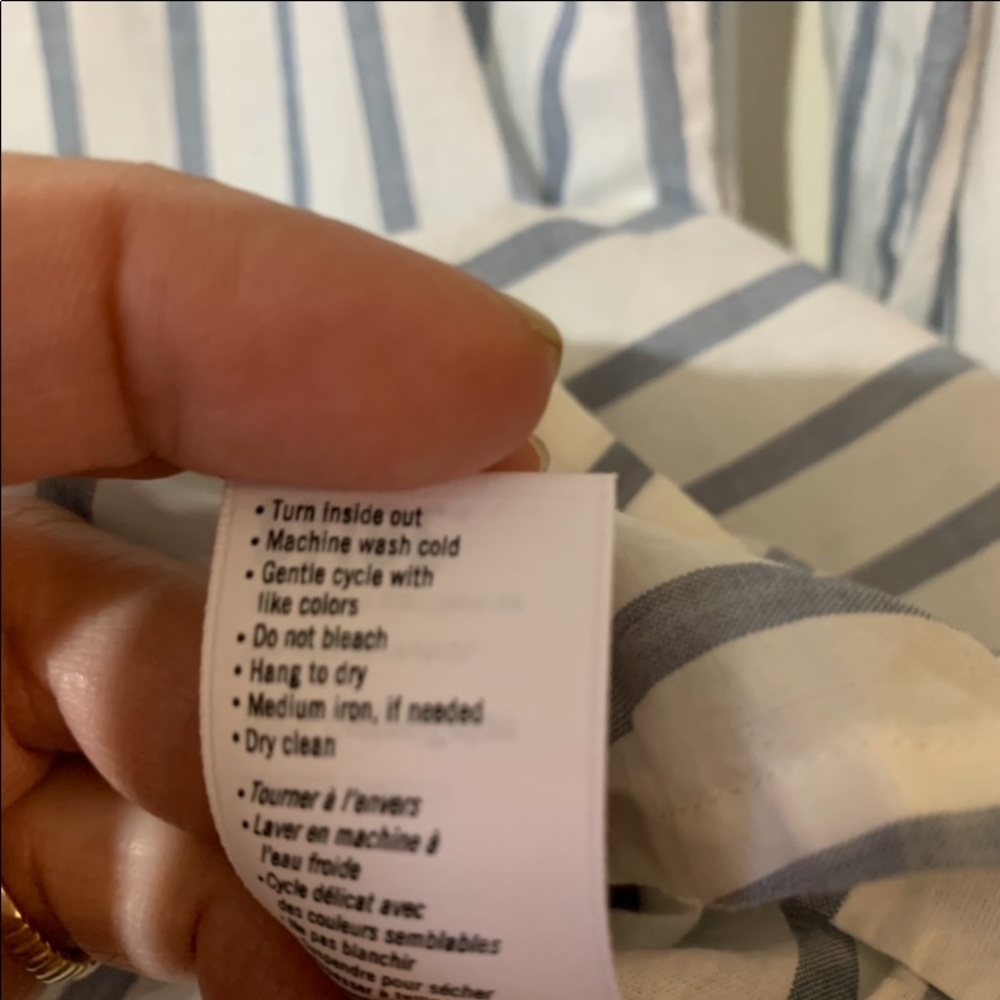 PAIGE White and Blue Striped Button Down Shirt - Picture 11 of 13